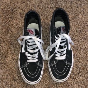 Black and White high top Vans